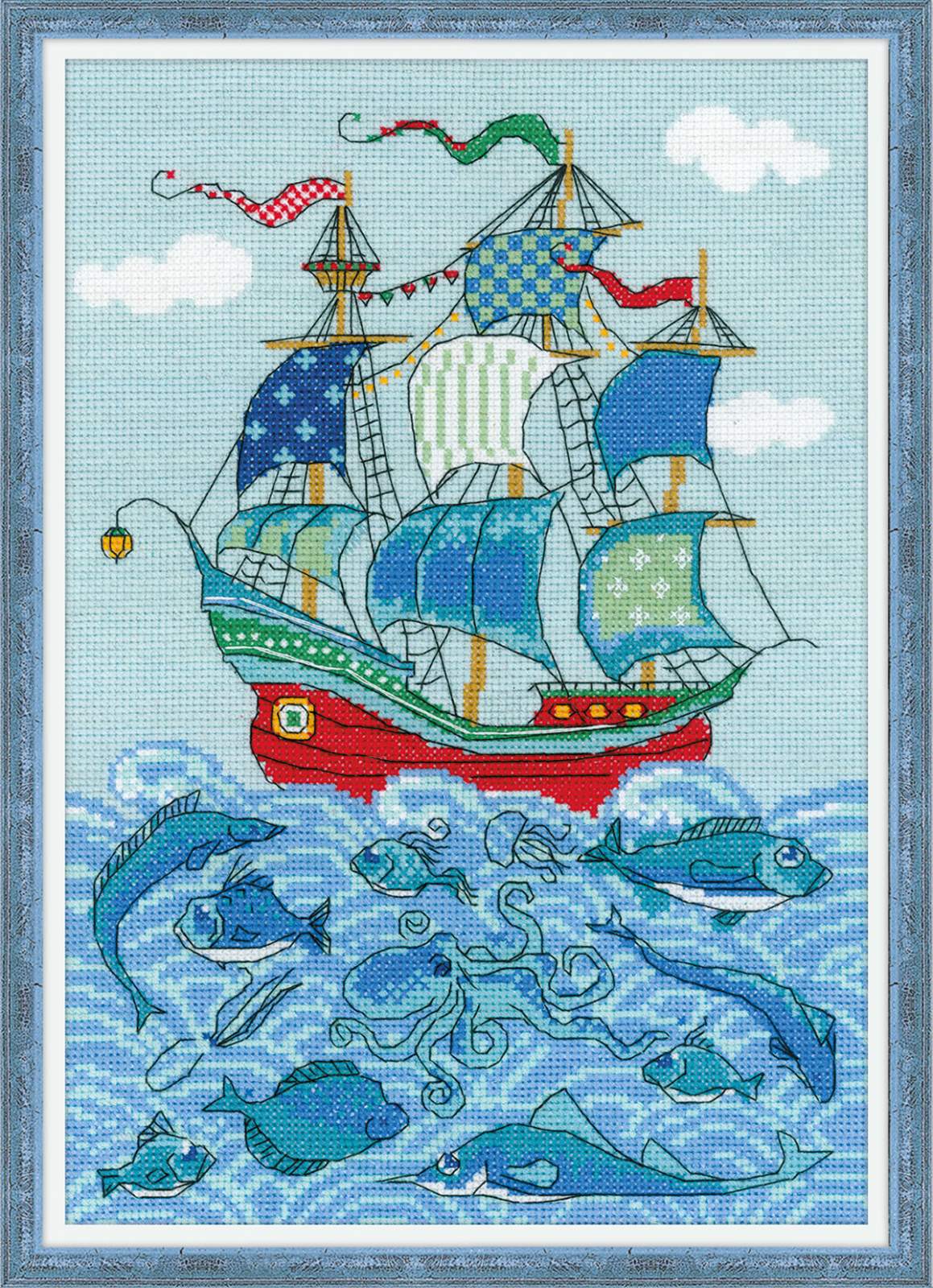 cross stitch kit Sailboard "Luck"
