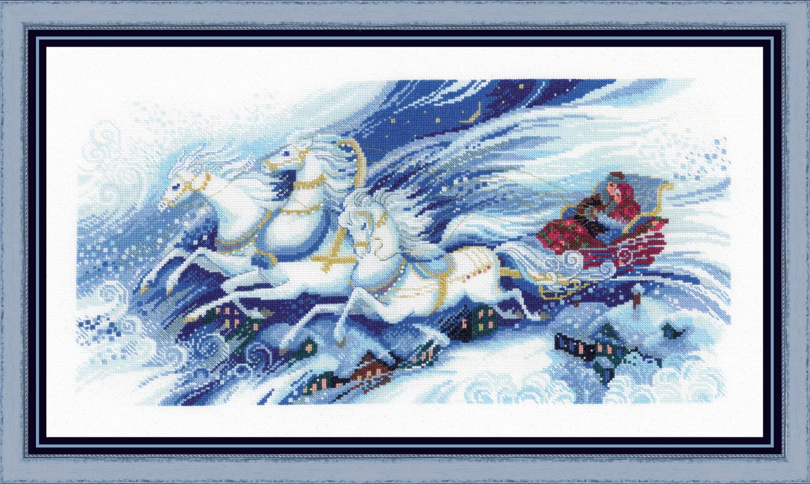 cross stitch kit magical sleigh ride