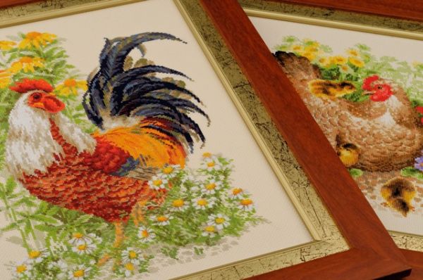 Cross stitch kits Rooster and Hen