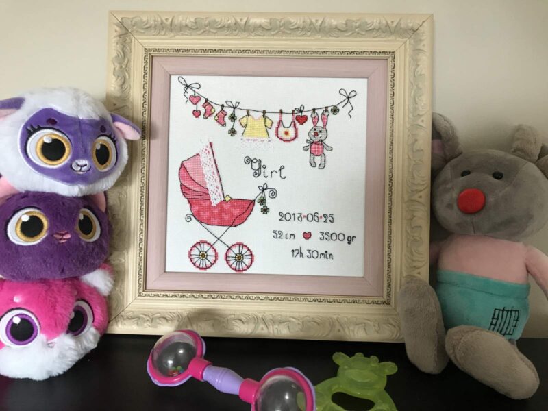 1417 It's a Girl! Cross Stitch Kit with Aida - Image 2