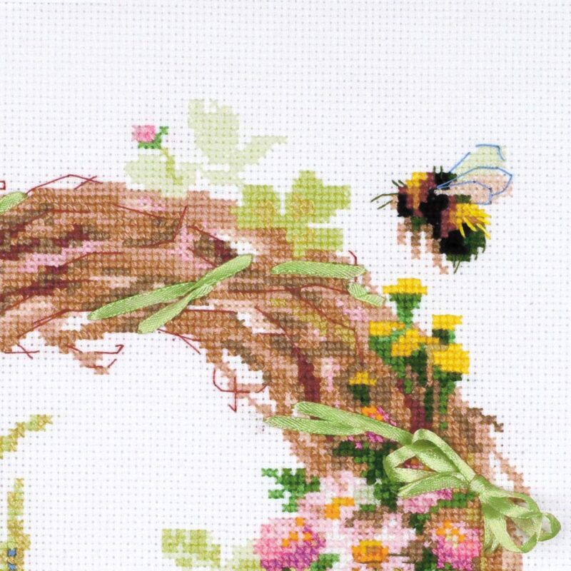 1456 Wreath with Fireweed Cross Stitch Kit - Image 3