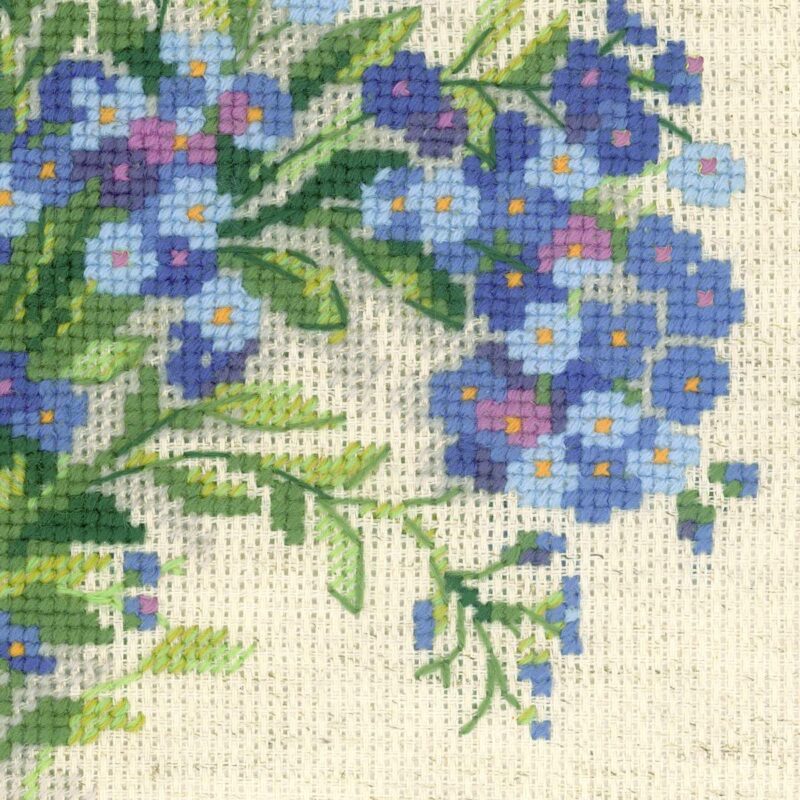 1496 Forget Me Nots Cross Stitch Kit with Aida - Image 3