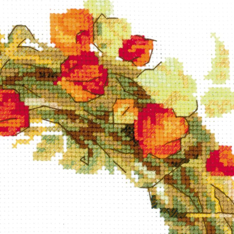 1537 Wreath with Wheat Cross Stitch Kit with Aida - Image 5