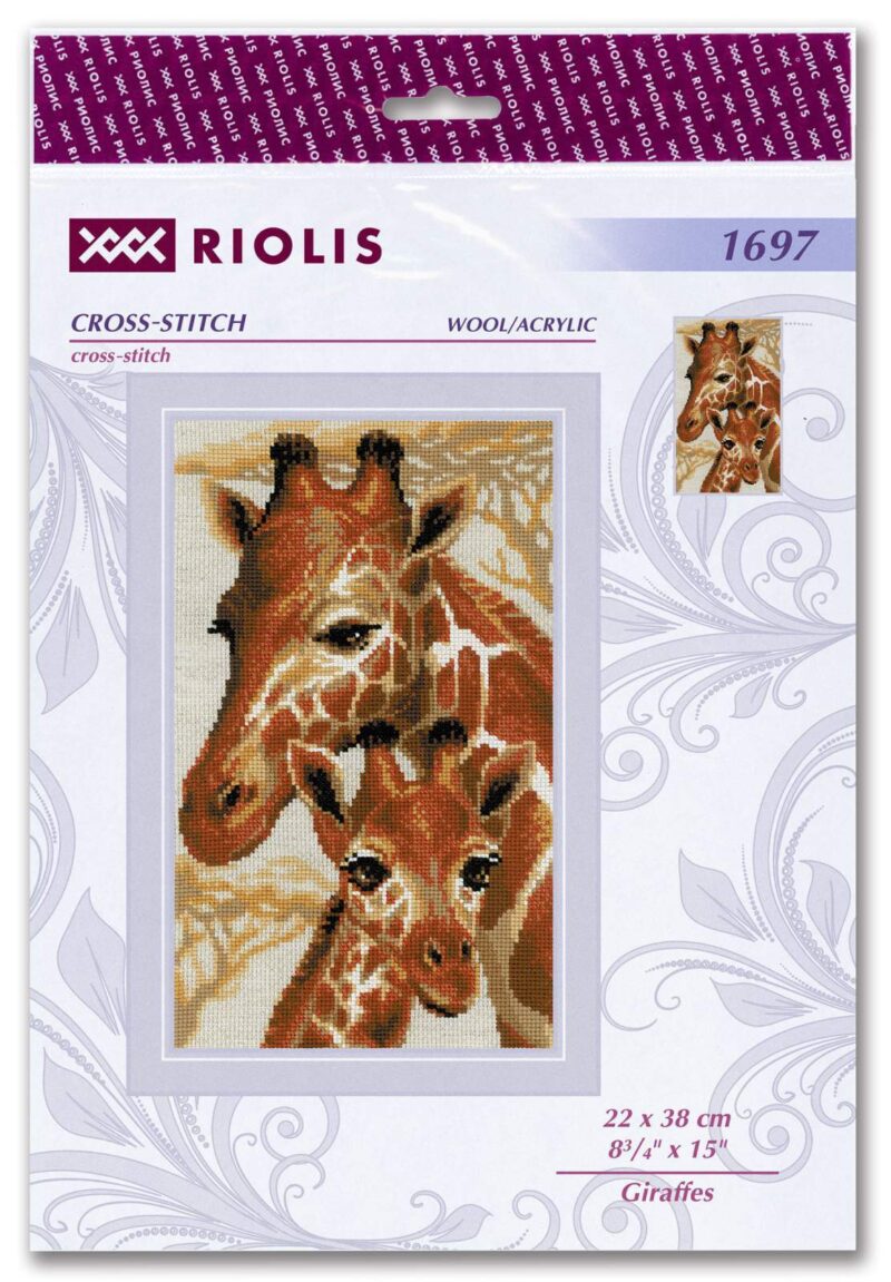 1697 Giraffes Cross Stitch Kit with Aida fabric - Image 2