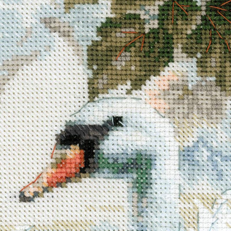 1726 White Swans Cross Stitch Kit with Aida fabric - Image 3