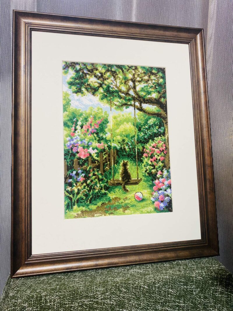 2114 Garden Swing Cross Stitch Kit with Aida fabric - Image 5