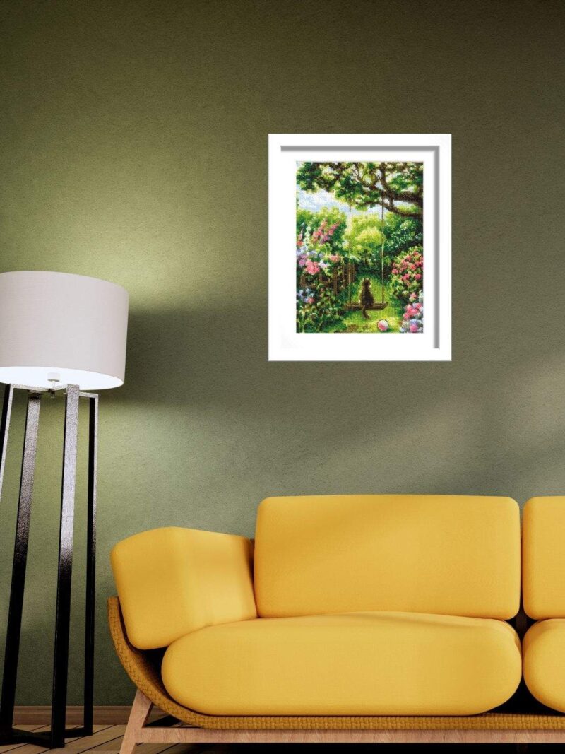 2114 Garden Swing Cross Stitch Kit with Aida fabric - Image 6