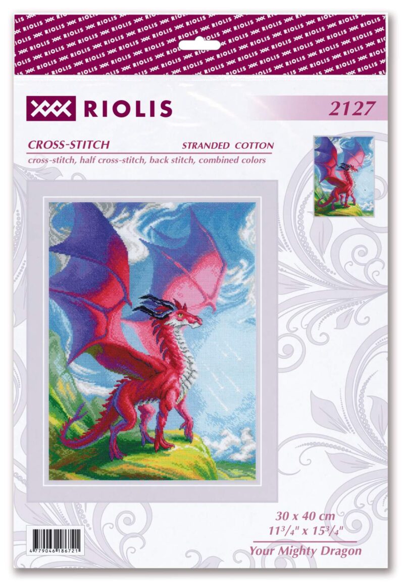 2127 Your Mighty Dragon Cross Stitch Kit with Aida - Image 2