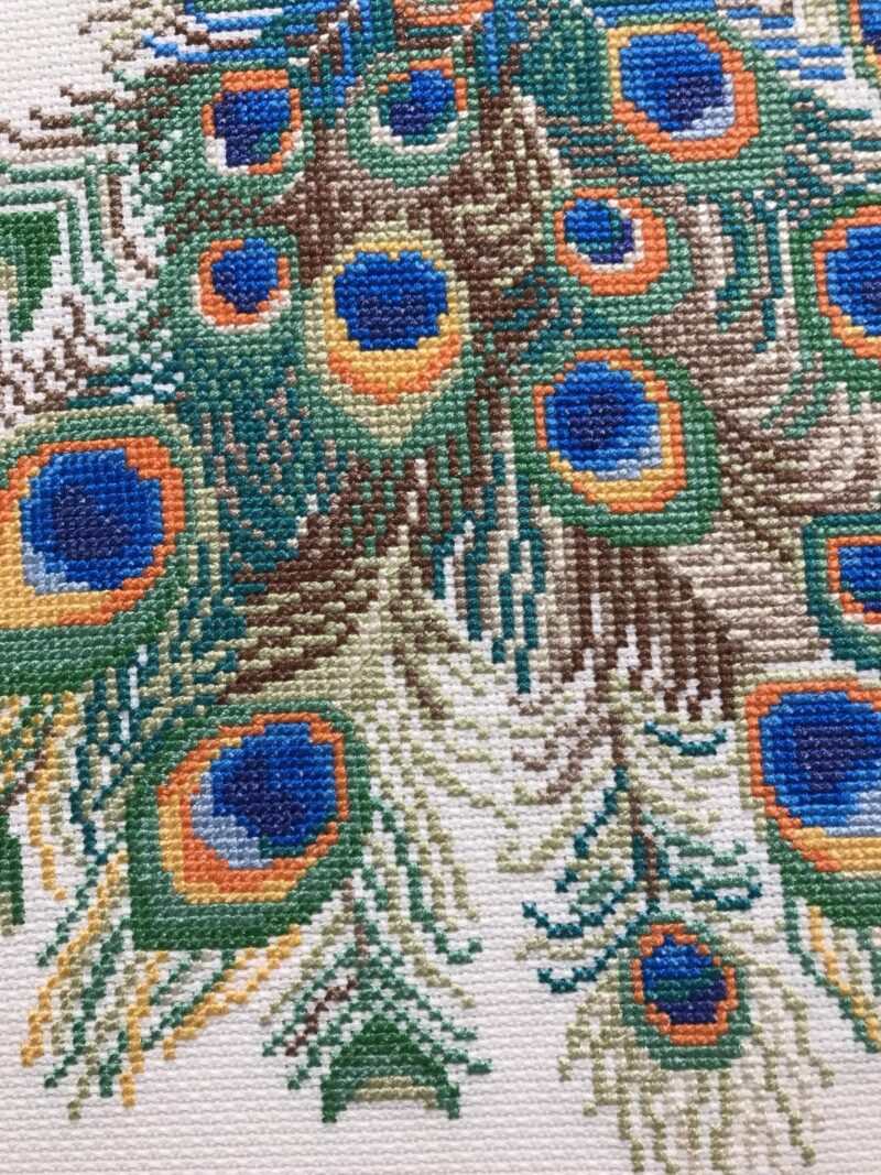 767 Peacocks Cross Stitch Kit with Aida fabric - Image 4