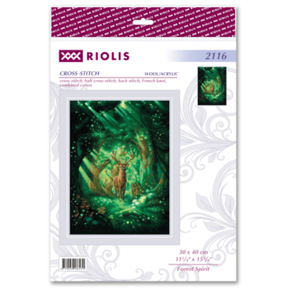 A majestic deer stands in a glowing green forest clearing with sunlight streaming through the trees, surrounded by sparkling, magical light.