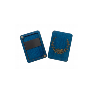 Kind Fox wooden needle case with hand-painted design and magnetic needle holder inside.